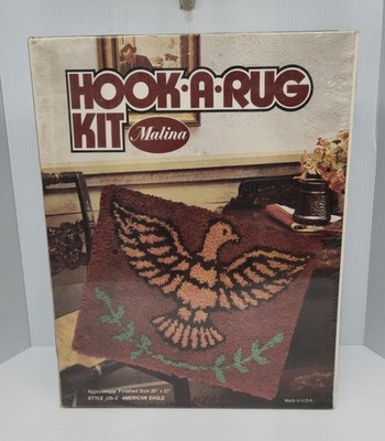 Malina Hook A Rug Kit NIB AMERICAN EAGLE Style #25-3 Sealed 20  x 27  Vintage