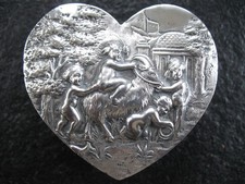 Schnupftabakdose Silber 800 Hanau Tabatiere Pillendose 1900 in Herzform 102 gr.