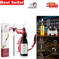 Stainless Steel Wine Chiller Stick with Aerator - Enhances Flavor & Aroma