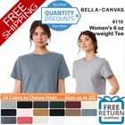? BELLA + CANVAS Women's 6 oz Heavyweight T Shirt Short Sleeve Up To 3XL 6110