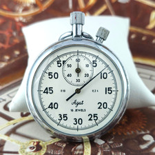Vintage Pocket Stopwatch USSR Agat VERY RARE SOVIET Watch 16 Jewels