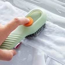 1Piece Green Soft Bristled Shoe Brush with Ergonomic Handle Suitable for Laundry