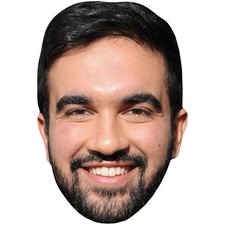 Zohran Mamdani Smile Celebrity Mask, Flat Card Face, Fancy Dress Mask