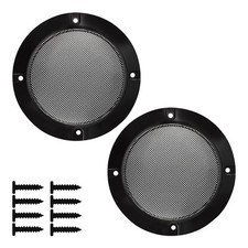 bociloy 2PCS 4 Black Speaker Grill Covers, Round Metal Mesh Guard