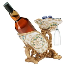 Art Resin Red Wine Rack Bottle Holder Tabletop Centerpiece Wine Display Stand US