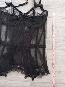 Agent Provocateur Knickers Forever Alina Sheer Black Lace & Mesh Corset Size 36C