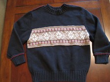 Carters Boy Black Tan Nordic Print Cotton Pullover Sweater Size 5 EUC