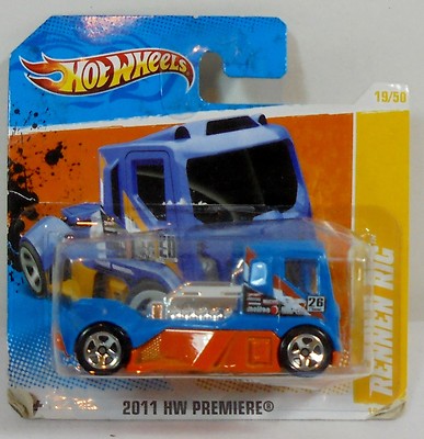 HOT WHEELS 2011 HW PREMIERE RENNEN RIG DIE CAST TOY CAR EUROPEAN SEALED 19/50