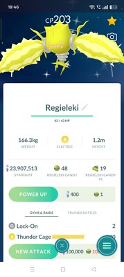 Pokèmon Go Level 3 Shiny Regieleki 20k oder 1 Million Staubhandel