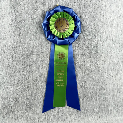 AKC Dog Show Award Ribbon Rosette High Score Combined Miniature Pinscher Club LA