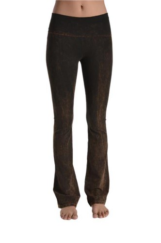 T-Party Fold Over MINERAL WASHED BOOTCUT Yoga Pants CJ7477 - Picture 36 of 67
