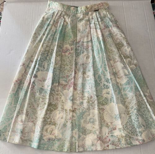 Vintage GEIGER SKIRT Pleated A Line Lined Size 36 Austria Pastel Pink Blue Ivory