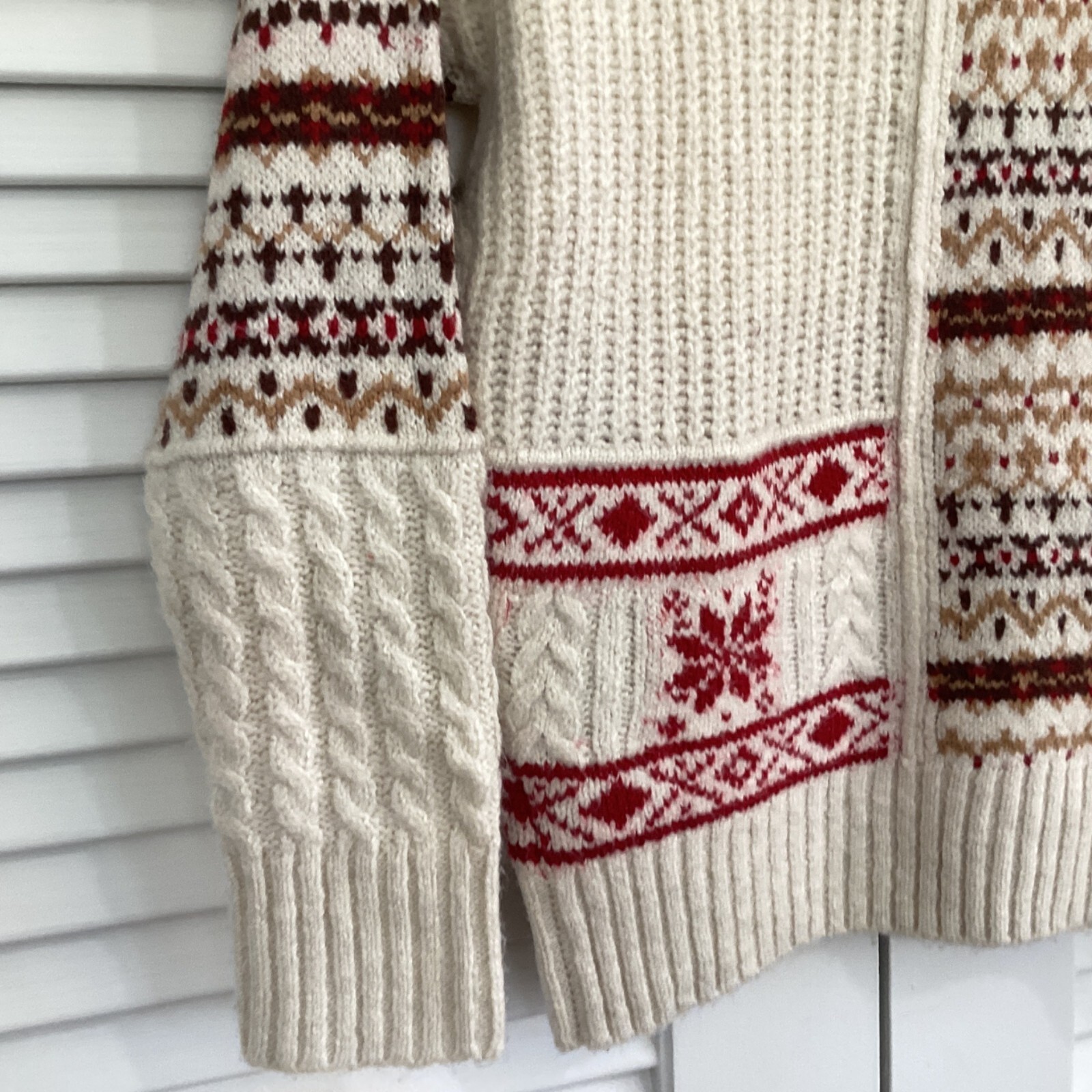 American Eagle Nordic multi-pattern Sweater size … - image 12
