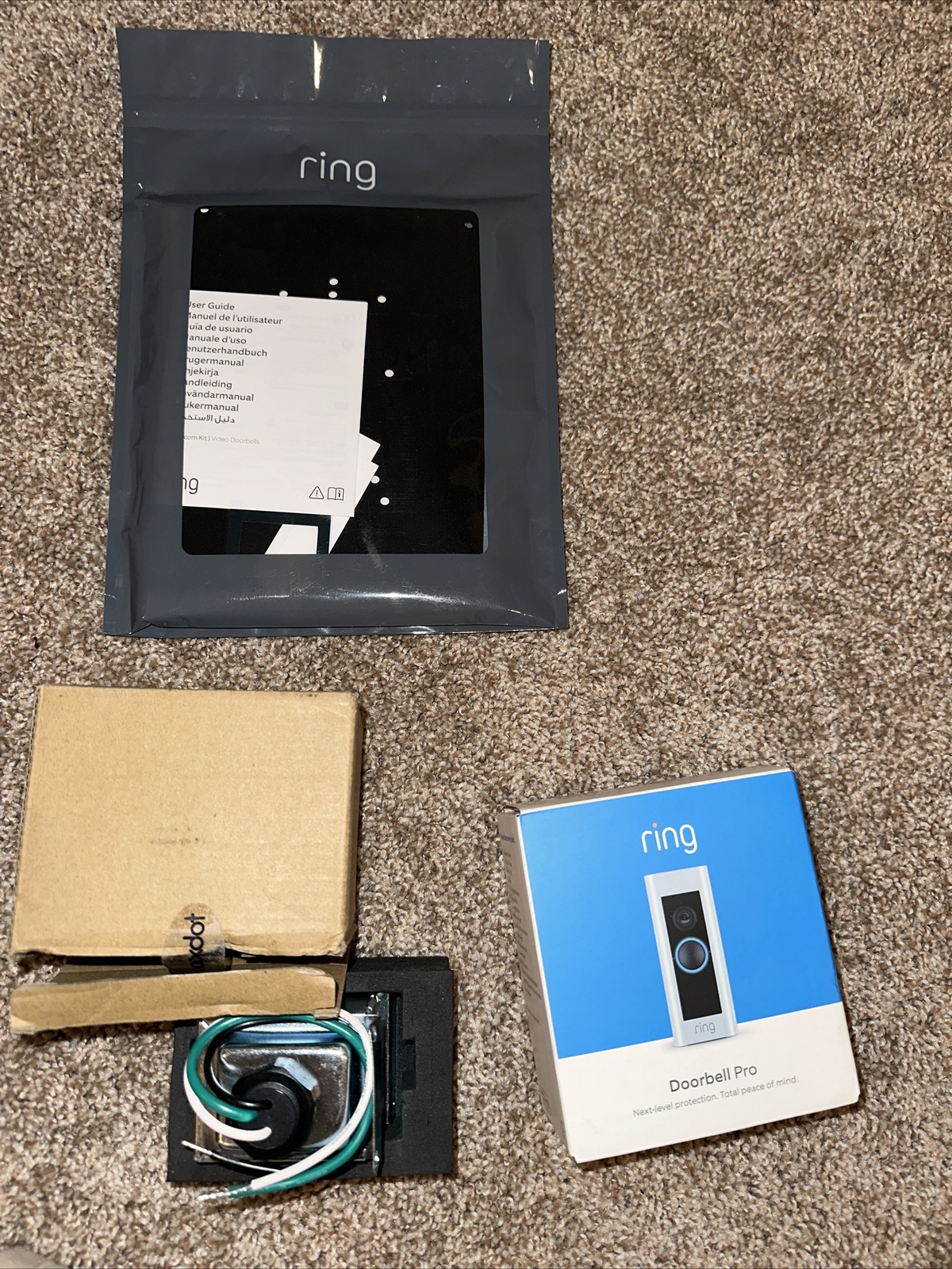 Ring Doorbell Pro - Silver, Bundle With Intercom Kit And Doorbell Transformer-image