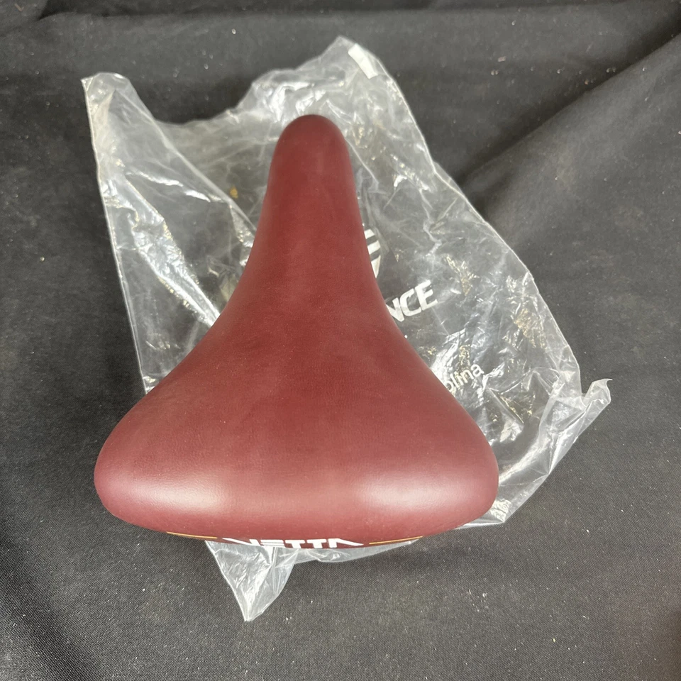 Nuevo de Lote Antiguo Vetta Sillín Asiento Bicicleta MTB De Colección Bicicleta Piezas Cuero Rojo Foto 3 de 4