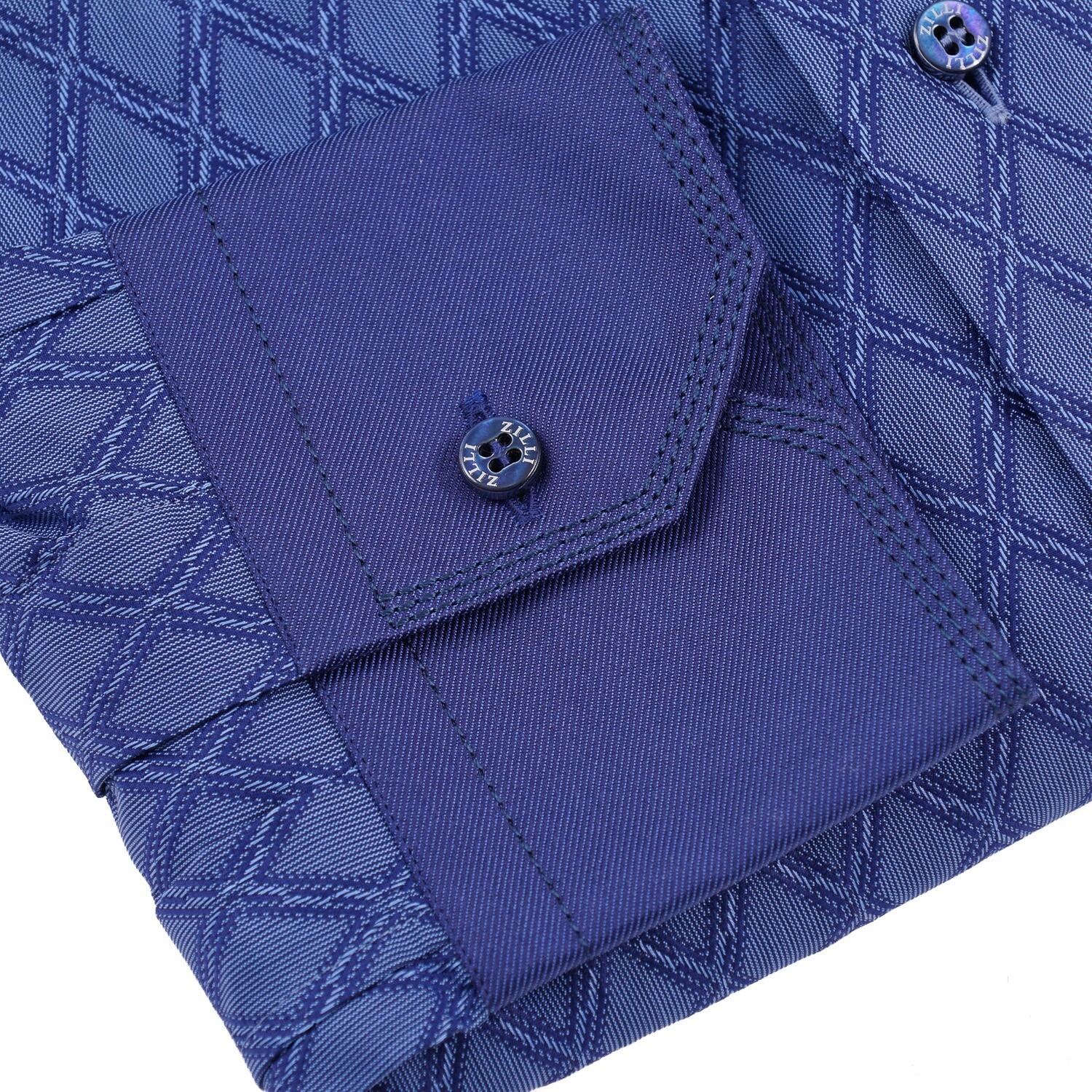 Sky Blue Diamond Weave Bold Textured Jacquard Weave Classic Custom Shirt main image 1