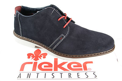 Rieker Men Lace-up Shoes Sneakers Blue Leather 13031 NEW!