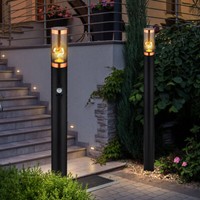 AußEnleuchte Stehleuchte Standlampe Bewegungsmelder Schwarz Rauch Kupfer 2Er Set
