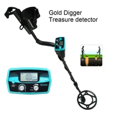 Metal Detector Waterproof Deep Sensitive Search Gold Digger Hunter Blue LCD