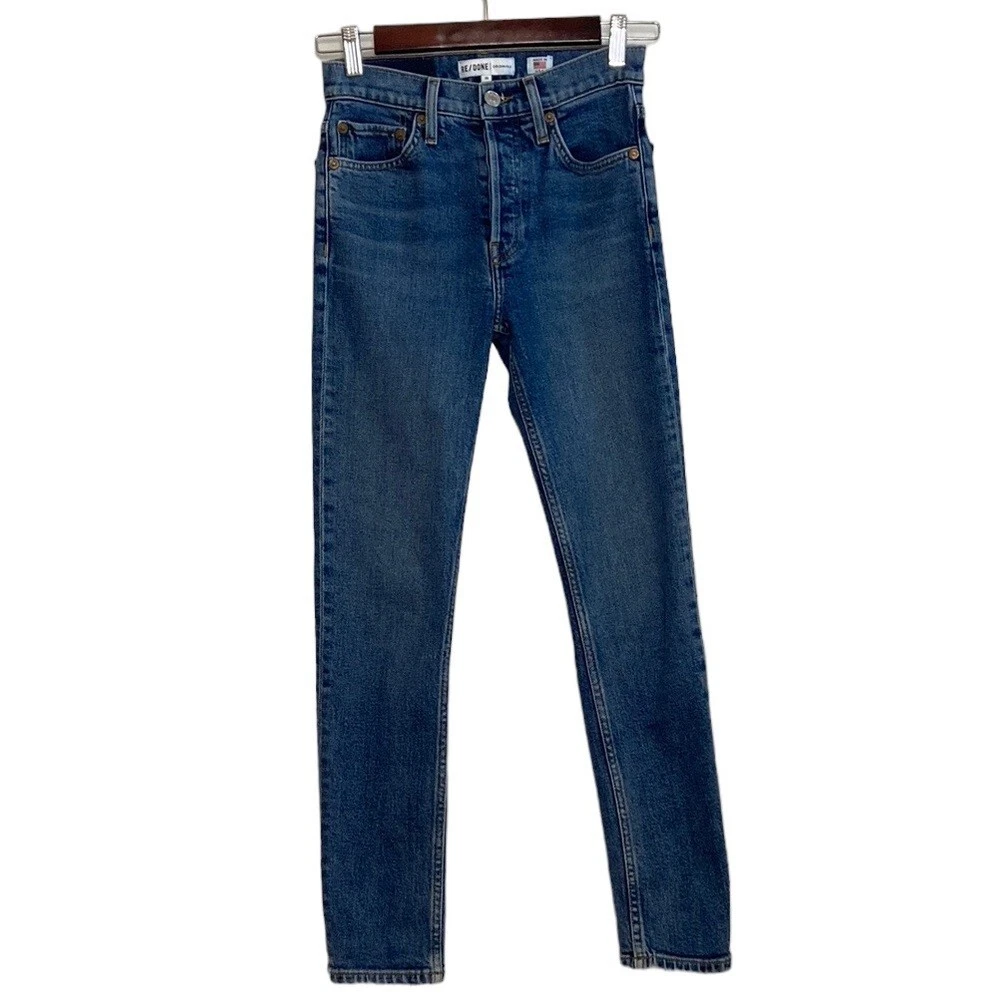 ReDone Jeans Womens 23 Originals High Rise Ankle Crop Stretch Blue