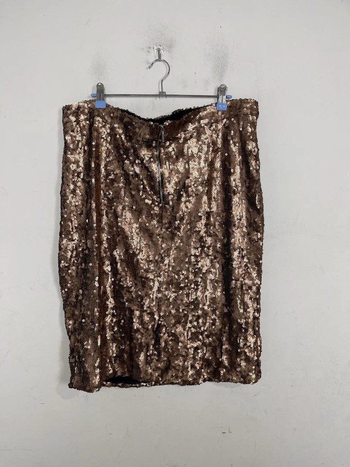 Женская юбка Bar III XXL золотистая с блестками праздничное мероприятие коктейльная вечеринка розовая - Изображение 3 из 4