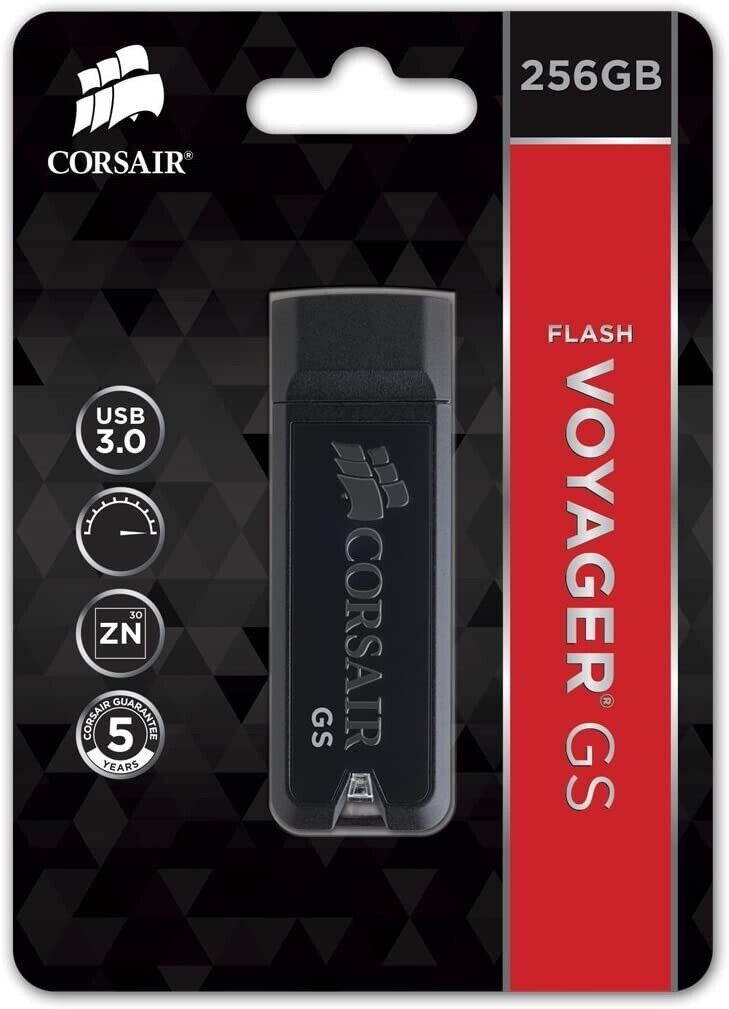 Onweersbui creatief graan Corsair Flash Voyager GS 256GB Premium Flash Drive | eBay