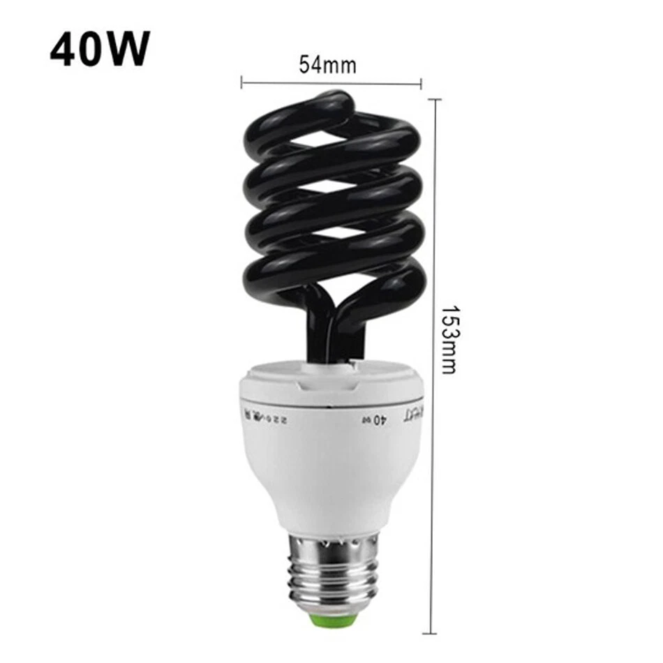 40W E27 220V 395NM UV Ultraviolet Fluorescent Blacklight CFL Light Bulb Lamp - Image 2 of 4