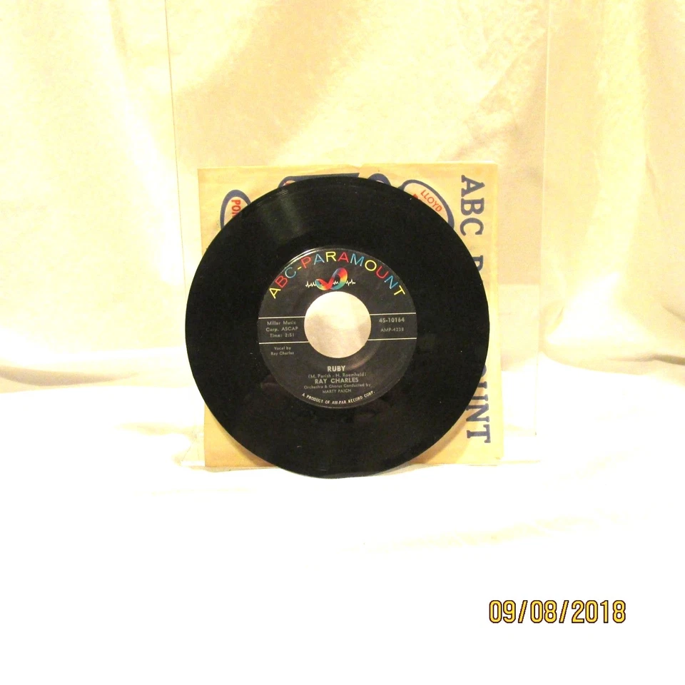 1960 Ray Charles Ruby  Vinyl 45rpm Single ABC Paramount Records 4510164 Funk - Image 4 of 4