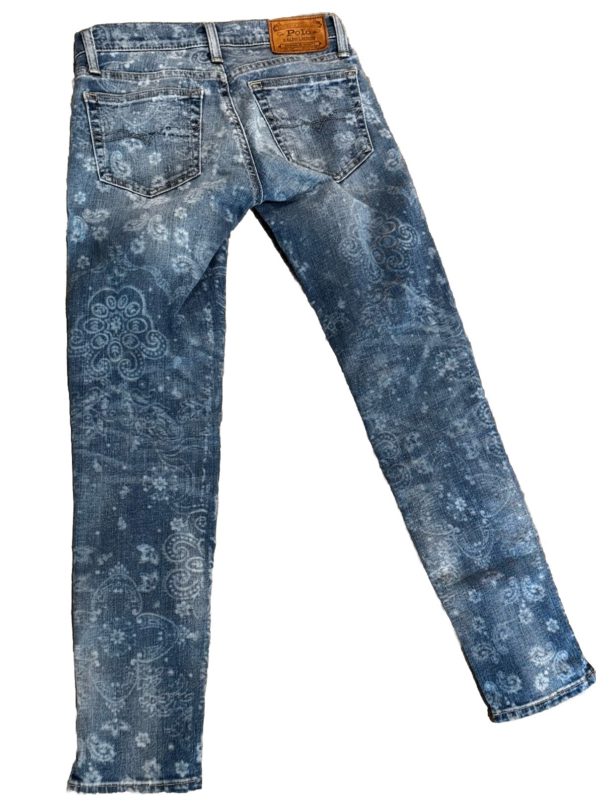 Polo Ralph Lauren Tompkins Mid-Rise Skinny Crop Jeans Indigo Floral 24 Rare 2016 image 5
