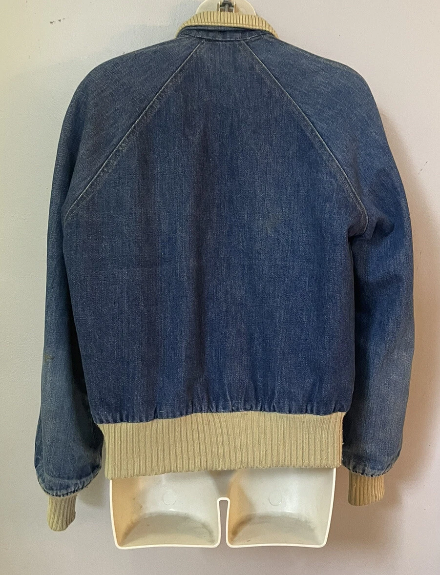Vintage 1970s Levi's 'Fresh Produce' Small Denim Bomber Jacket Clothing USA