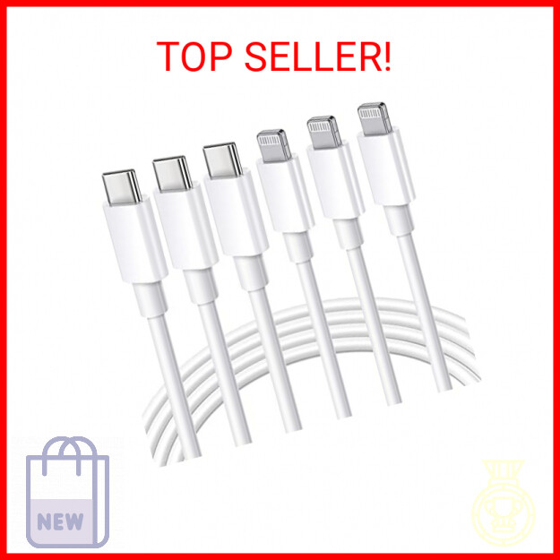 MFi Certified USB C to Lightning Cable 3Pack 10FT Fast Charger iPhone Charging C-image