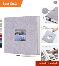 Retro Linen Photo Album - Customizable Self-Adhesive Scrapbook for Special Days