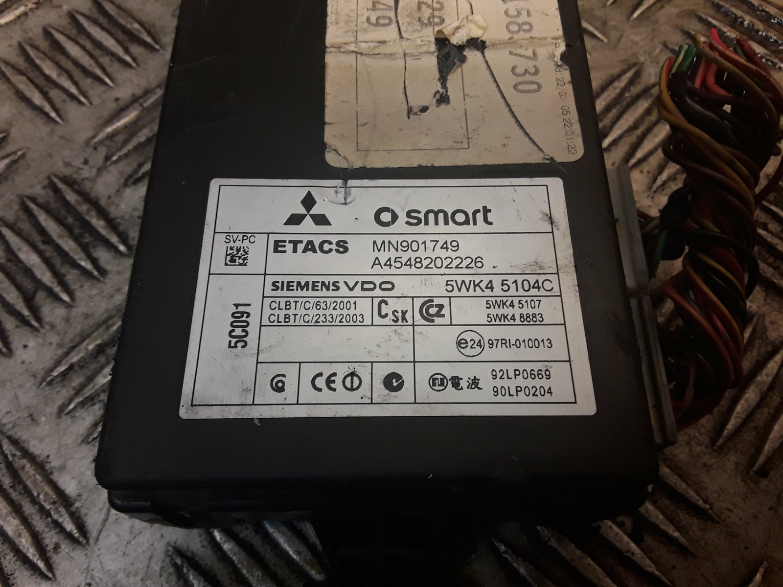 SMART FORFOUR Alarm Control Unit Signal 454 1.5 CDI 4548202226 eBay