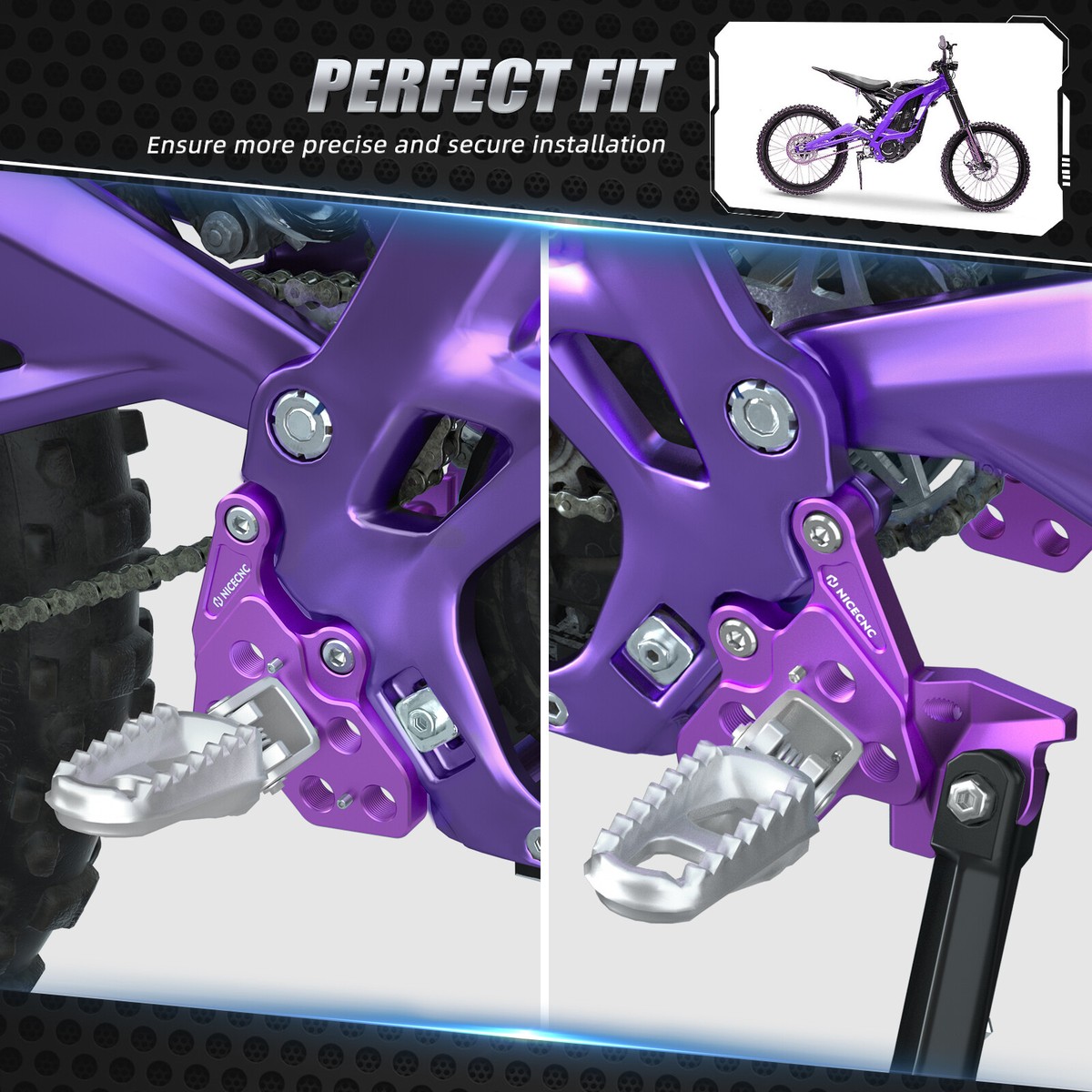 Metal Foot Pegs Bracket Set For SurRon Light Bee X & S – High