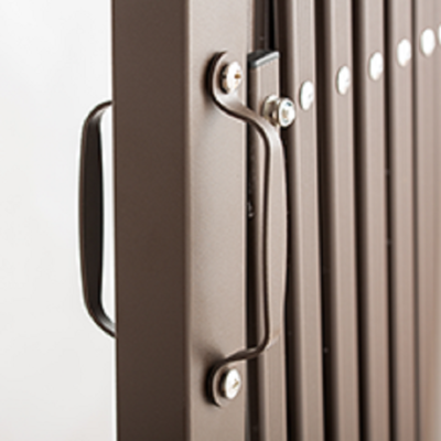 TECSPACE 201×15.2×40.6 Inch Aluminum Portable Brown Barricade Gate With Casters