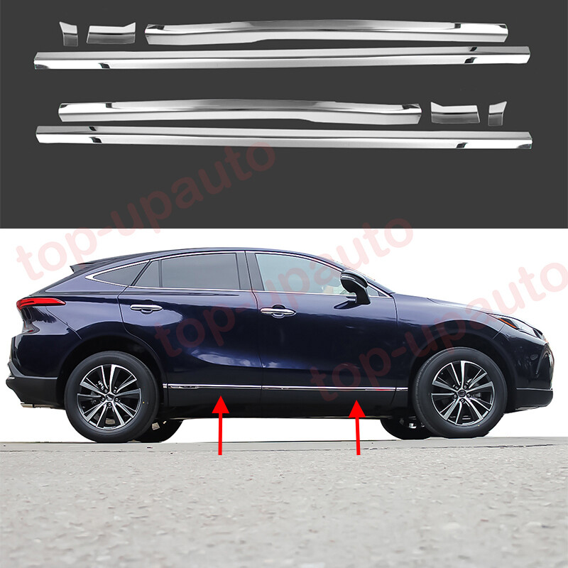 paste For Toyota Venza 2021-2024 Chrome Steel Side Door Body Guard Molding Cover