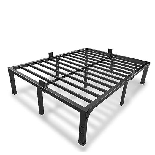 14 Inch Metal Platform Queen Bed Frame, Heavy Duty Black Bed Frames with