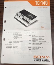 Sony TC-140 Cassette-Corder Service Manual-Original