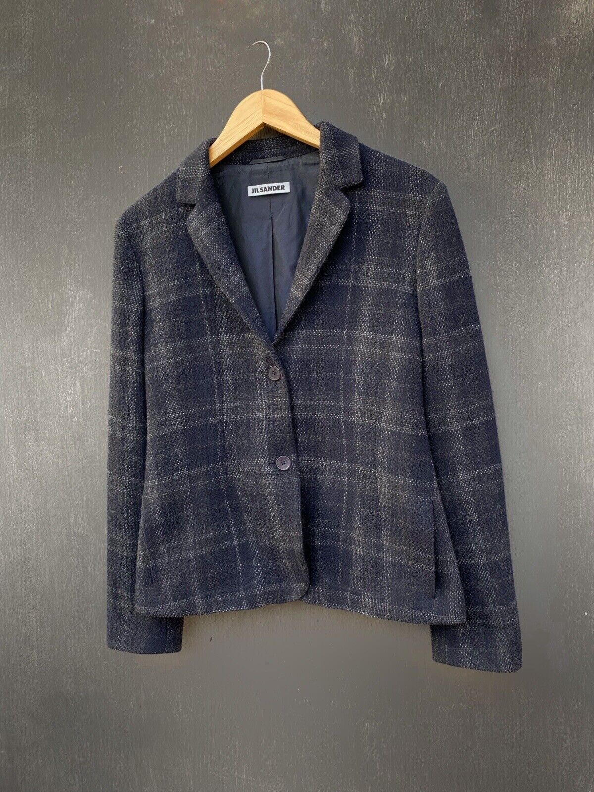 Jil Sander Plaid wool/ cashmere blazer jacket siz… - image 2