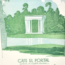 1950s Cafe El Portal Restaurant Menu Golden Gate Park Fulton Ave San Francisco