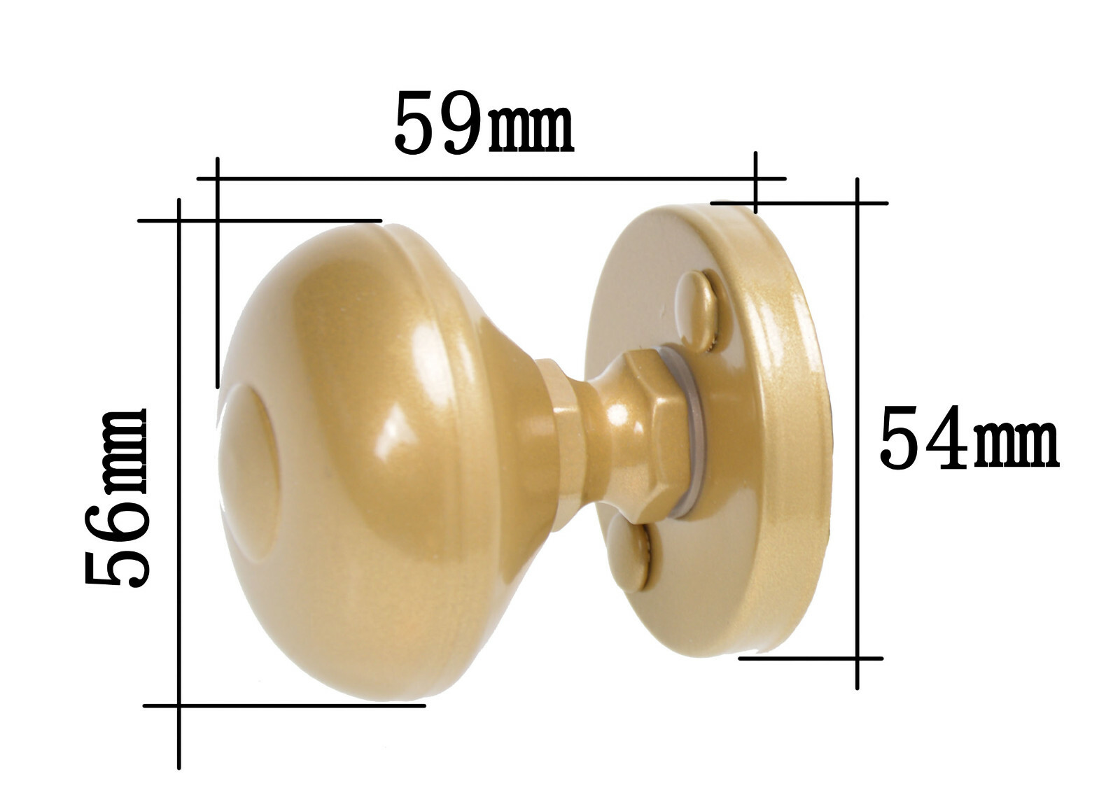 Aqbau® Set 2 tlg. Türknopf Drehbar auf Rundrosette Knopfdrücker ...