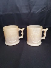 Lot of 2 Whataburger Buffalo Nickel Coffee Cups Mugs Butterscotch Caramel Glass