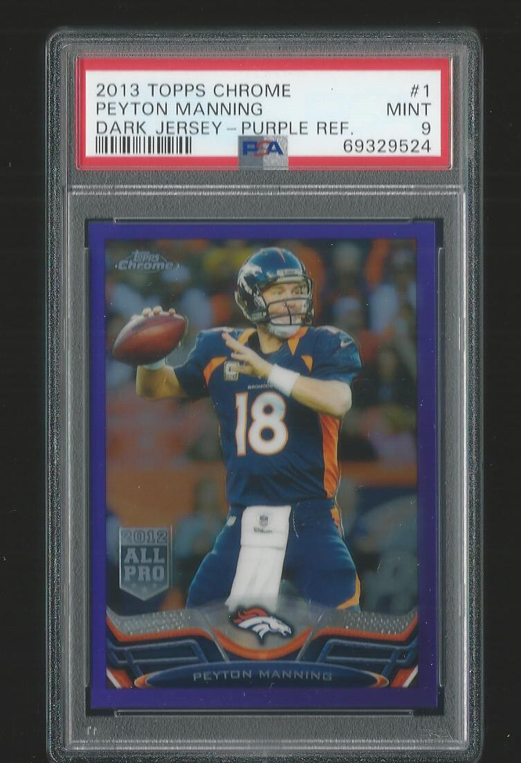 2013 Topps Chrome Peyton Manning Broncos #1 Purple Refractor 212/499 PSA 9 Mint