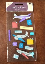 RETIRED STICKO THEMED SCRAPBOOK STICKERS LEAVING ON A JET PLANE TRAVEL VACATION