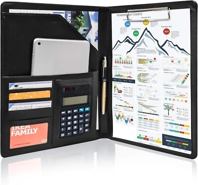 Schreibmappe A4 Leder Mappe Klemmbrett Mappe Dokumentenmappe mit Deckel Organize