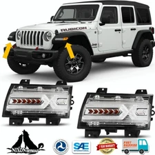 LED DRL Sequential Signal Lights For 2018-2025 Jeep Wrangler JL Gladiator JT 