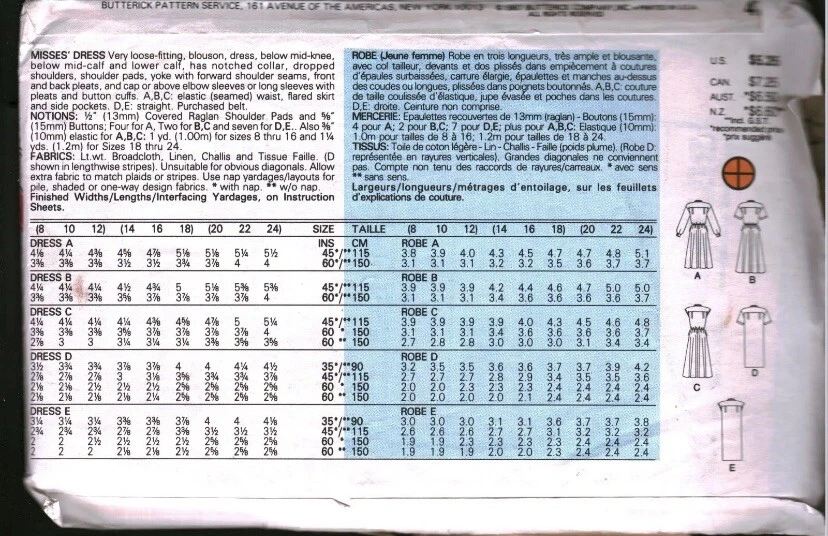Vestido Butterick Classics 4734 talla 14,16,18 Misses corte vintage y completo Foto 2 de 2