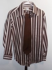 ARROW COLLAR Man Vintage dress shirt pre 1975 Sz 16 x 33 with matching Arrow tie