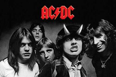 AC/DC Black & White Highway to Hell Laminated Music Poster - 36.5'' x 24.5''