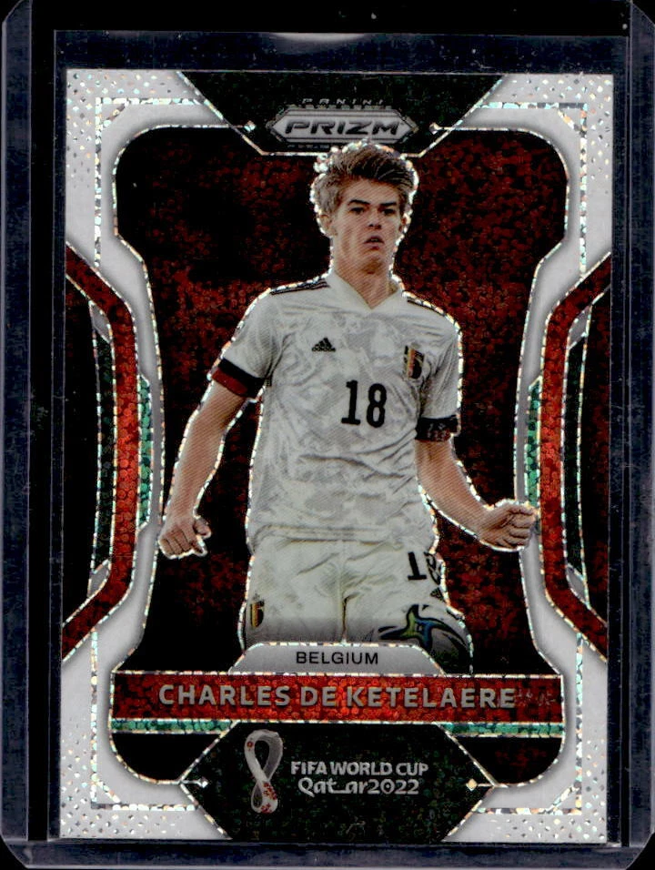 2022 Prizm Road To Qatar Charles De Ketelaere White Sparkle Prizm #15